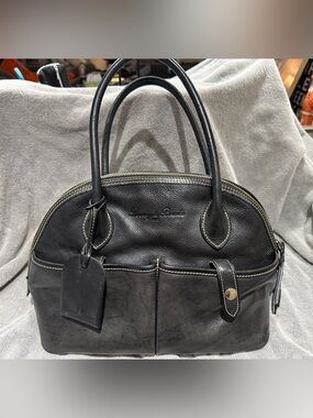 Dooney & Bourke Leather Dome Satchel Handbag in Black